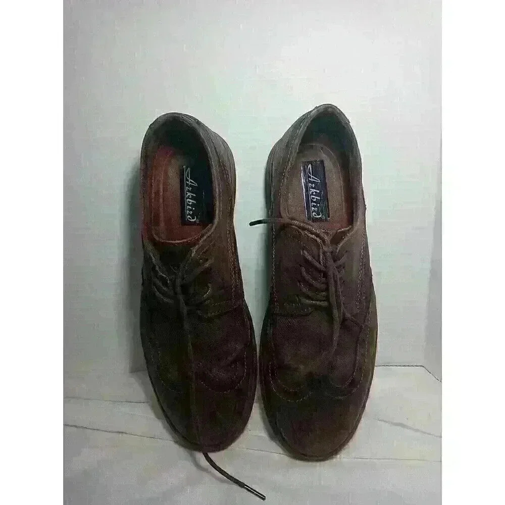Arkbird Men’s Oxford Tan Brown‎ Leather Casual Sneaker Low Top Shoes Size 8